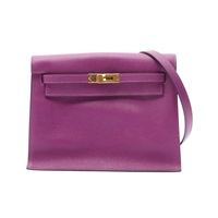 海葵紫 Evercolor 牛皮 Kelly Danse 腰包 肩背包 D刻 金扣【HERMES 愛馬仕】