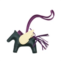 綠/紫/奶白色 milo 羊皮 Rodeo Pegase PM 馬吊飾 B刻【HERMES 愛馬仕】
