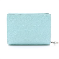 Clea 兩折 短夾 藍色 原花壓紋牛皮【LOUIS VUITTON LV 路易威登】 M12188