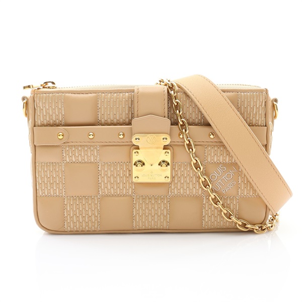 Pochette Troca 兩用包 淺褐色 菱格絎縫小羊皮【LOUIS VUITTON LV 路易威登】 M59048