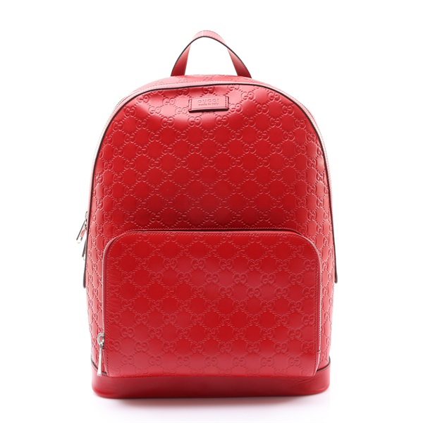 紅色 Guccissima 壓紋牛皮 後背包【GUCCI 古馳】 406370