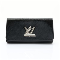黑色 EPI 水波紋牛皮 Portefeuille Twist 兩折 長夾 有刻印【LOUIS VUITTON LV 路易威登】 M6117N