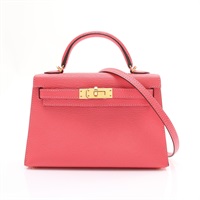 唇膏粉紅色 Chevre 山羊皮 Mini Kelly 2 肩背包 Y刻【HERMES 愛馬仕】