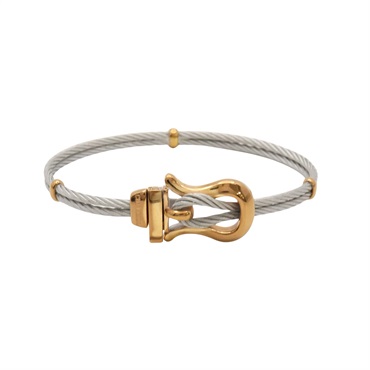 CHARRIOL 夏利豪 Bonifacio bangle 手環 玫瑰金/銀色 編織不鏽鋼 04-102-1266-0S