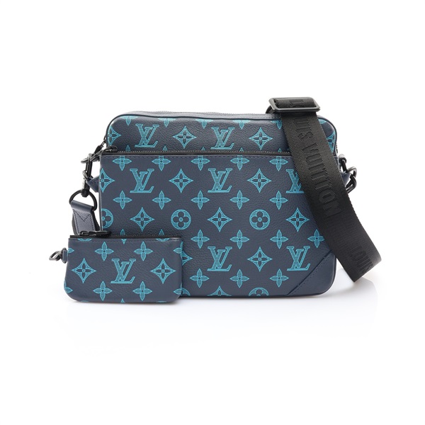 藍色 原花 牛皮 Trio Messenger 肩背包【LOUIS VUITTON LV 路易威登】 M46604