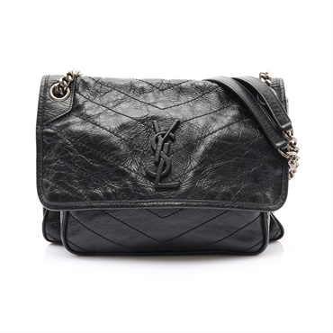 黑色牛皮 Niki 中型 肩背包【SAINT LAURENT YSL 聖羅蘭】 498894