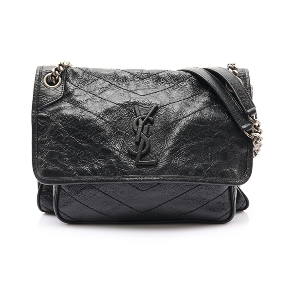 黑色牛皮 Niki 中型 肩背包【SAINT LAURENT YSL 聖羅蘭】 498894