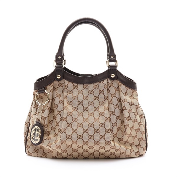 Sukey Tote 手提包 棕色 GG 帆布【GUCCI 古馳】 211944