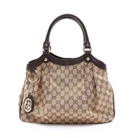 Sukey Tote 手提包 棕色 GG 帆布【GUCCI 古馳】 211944