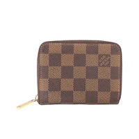 LOUIS VUITTON LV 路易威登 拉鍊零錢包 棕色 棋盤格帆布 N63070