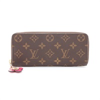LOUIS VUITTON LV 路易威登 Clemence 拉鍊長夾 棕色 原花帆布 M68314