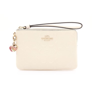 COACH 寇馳 Corner Zip Wristlet 手拿包 白色牛皮 C6879