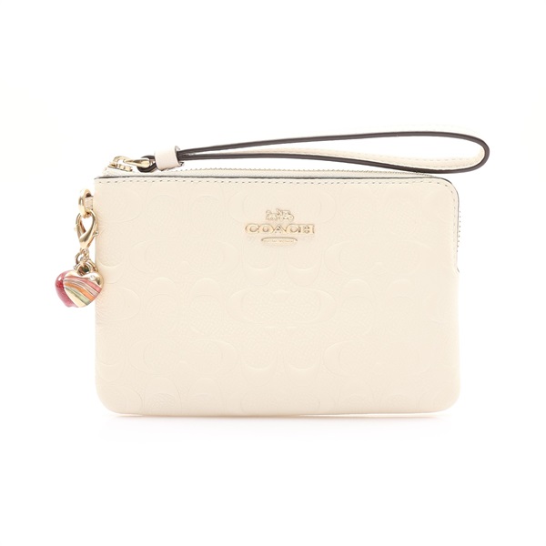 COACH 寇馳 Corner Zip Wristlet 手拿包 白色牛皮 C6879