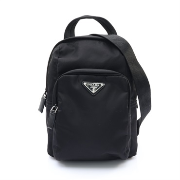 PRADA 普拉達 吊帶後背包 黑色 Re-Nylon 尼龍 2VZ1162DMG