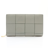 BOTTEGA VENETA BV 寶緹嘉 Cassette 拉鍊長夾 淺綠色 編織羊皮 649607