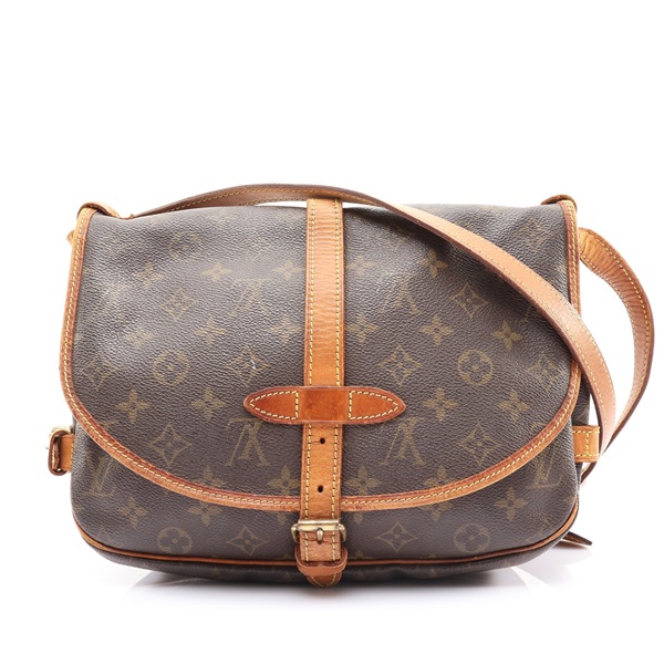 LOUIS VUITTON LV 路易威登 Saumur 30 肩背包 棕色 原花帆布 M42256 M42256
