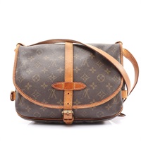 LOUIS VUITTON LV 路易威登 Saumur 30 肩背包 棕色 原花帆布 M42256 M42256
