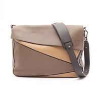 LOEWE 羅威 Puzzle Messenger 肩背包 棕色拼色 牛皮 324.12TT55