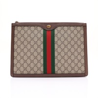 GUCCI 古馳 Ophidia Portfolio Clutch 烏木色 GG Supreme帆布 523359