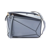 LOEWE 羅威 Mini Puzzle 肩背包 鋼藍色 牛皮 322.30.U95