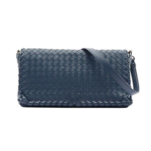 BOTTEGA VENETA BV 寶緹嘉 Intrecciato 肩背包 藍色 羊皮 428136