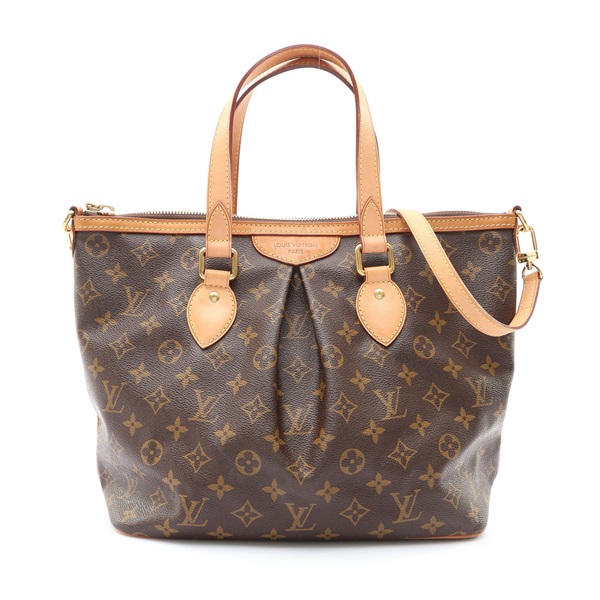 LOUIS VUITTON LV 路易威登 Palermo PM 兩用包 棕色 原花帆布 M40145