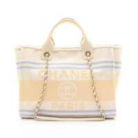 CHANEL 香奈兒 Deauville 托特包 白色 帆布 AS3351