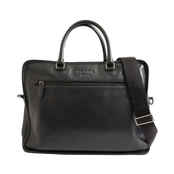 PRADA 普拉達 公事包 兩用包 黑色 牛皮 VA1052
