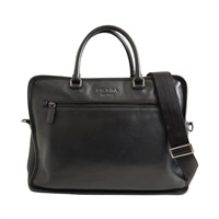 PRADA 普拉達 公事包 兩用包 黑色 牛皮 VA1052