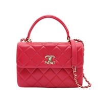 CHANEL 香奈兒 Trendy CC 兩用包 桃紅色 羊皮 金扣 A92236