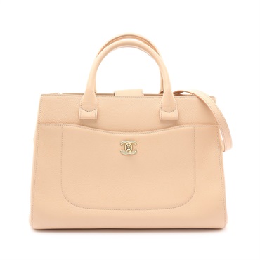 CHANEL 香奈兒 Neo Executive 兩用包 淺褐色 牛皮 金扣 無卡 A69930