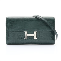 HERMES 愛馬仕 Constance To Go 肩背包 青銅綠色 蜥蜴皮 B刻