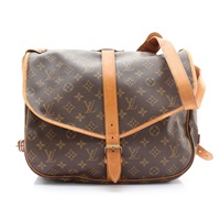 LOUIS VUITTON LV 路易威登 Saumur 35 馬鞍包 肩背包 棕色 原花帆布 M42254