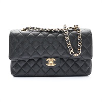 CHANEL 香奈兒 COCO 25 鍊帶肩背包 黑色 荔枝紋牛皮 金扣 A01112