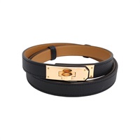 黑色 Epson牛皮 Kelly 18 皮帶 H069853CD B刻【HERMES 愛馬仕】 H069853CD