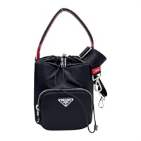 黑色 尼龍 Bucket 水桶包 兩用包【PRADA 普拉達】 1BE026