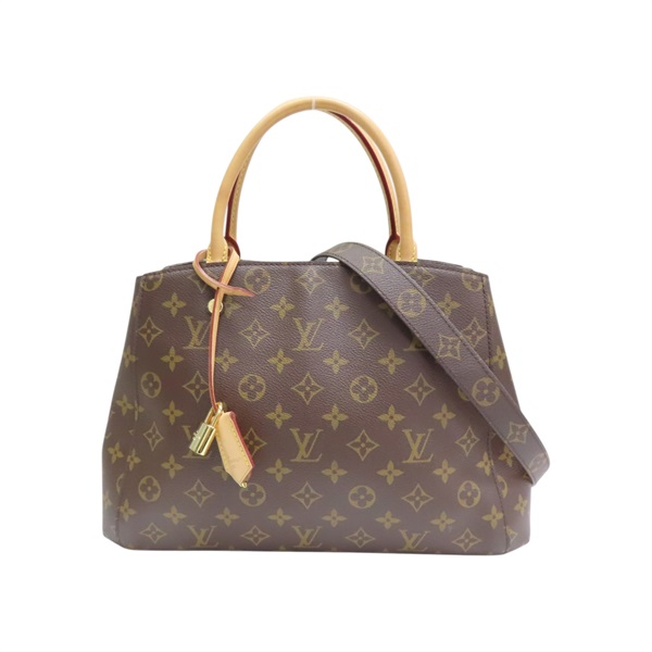 棕色 原花帆布 Montaigne MM 兩用包【LOUIS VUITTON LV 路易威登】 M41056