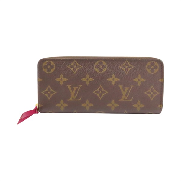 棕色 原花 帆布 Clemence 拉鍊長夾【LOUIS VUITTON LV 路易威登】 M60742