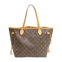 棕色 原花帆布 Neverfull MM 手提包【LOUIS VUITTON LV 路易威登】 M40156