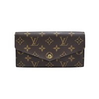 棕色 原花帆布 Sarah 扣式 長夾【LOUIS VUITTON LV 路易威登】 M62234