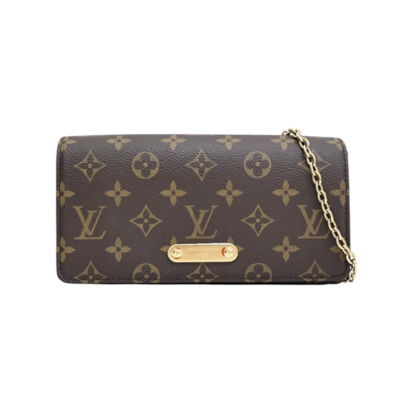 棕色 原花帆布 Wallet On Chain Lily 肩背包【LOUIS VUITTON LV 路易威登】 M82509