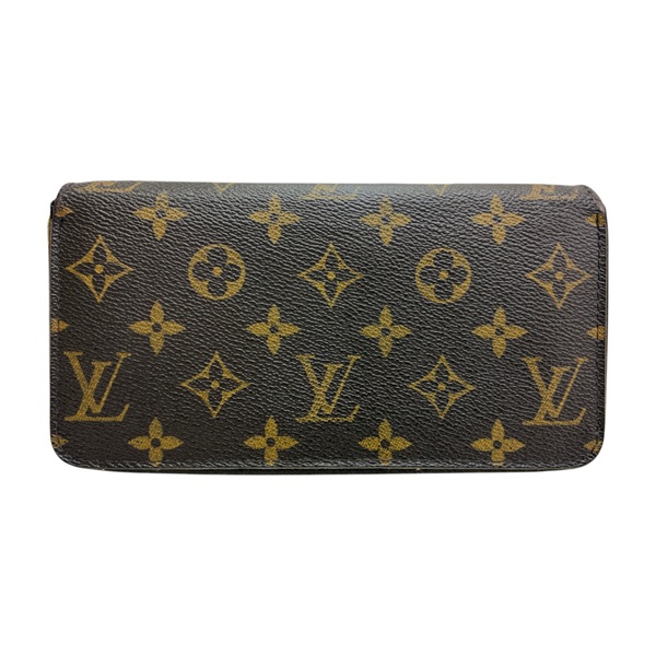 棕色 原花帆布 Zippy 拉鍊長夾【LOUIS VUITTON LV 路易威登】 M60017