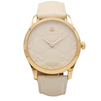 G-Timeless 腕錶 白色 錶面/皮錶帶 不鏽鋼【GUCCI 古馳】 YA1264033A