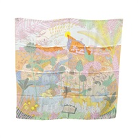 橘色 絲綢 Le Carnaval des Animaux 方巾 90x90【HERMES 愛馬仕】