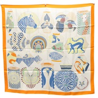 多色 絲綢 Lanternes Ballons et Cocardes 90 絲巾【HERMES 愛馬仕】