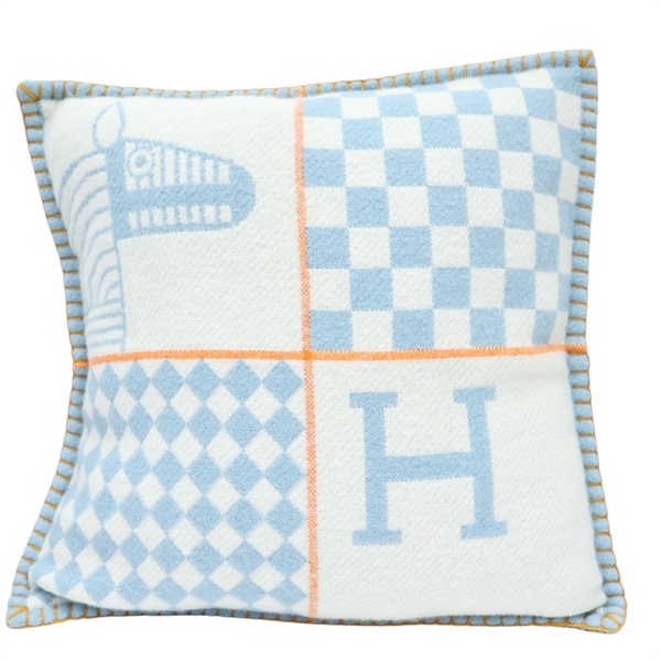 藍色 Avalon Animaux Nattes 抱枕【HERMES 愛馬仕】 H103820M 01