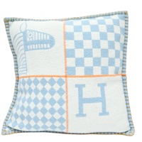 藍色 Avalon Animaux Nattes 抱枕【HERMES 愛馬仕】 H103820M 01