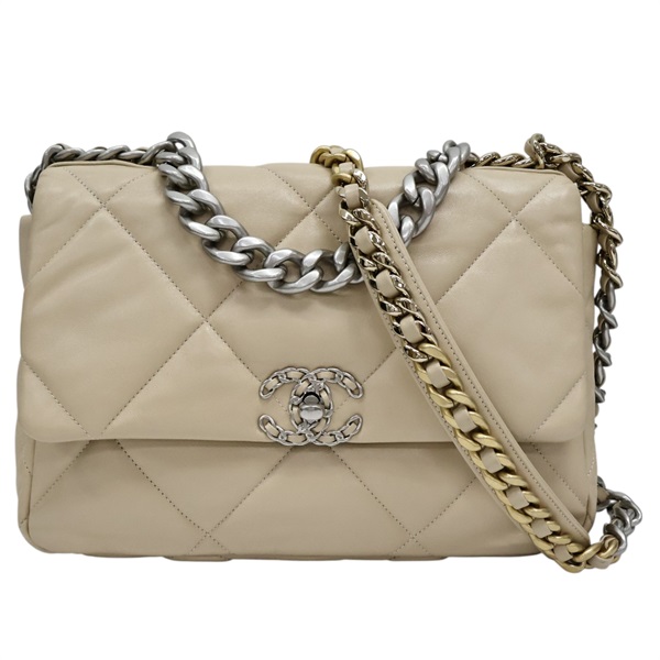 駝色 羊皮 19 Flap Bag 兩用包 金扣【CHANEL 香奈兒】 AS1161