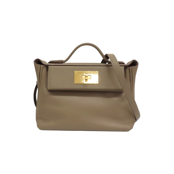 大象灰 Evercolor牛皮 24 mini 肩背包 B刻【HERMES 愛馬仕】 H082153CC