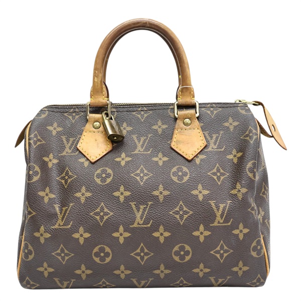 棕色 原花帆布 Speedy 25 波士頓包 手提包【LOUIS VUITTON LV 路易威登】 M41528